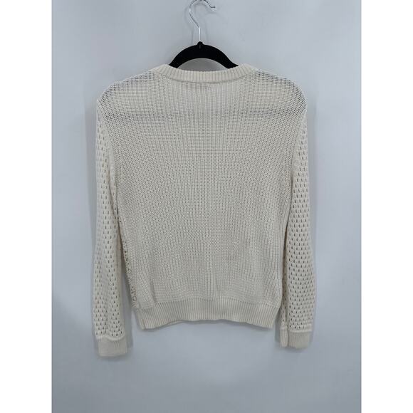 Tory Burch Ivory Zip Crochet Trixie Cardigan Size Small - Picture 4 of 9